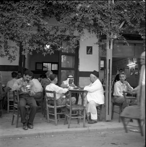Picture for Acre City: A cafeteria in Acre ,Palestine 1946. Browse 70k pictures documenting Palestinian history & culture before Nakba
