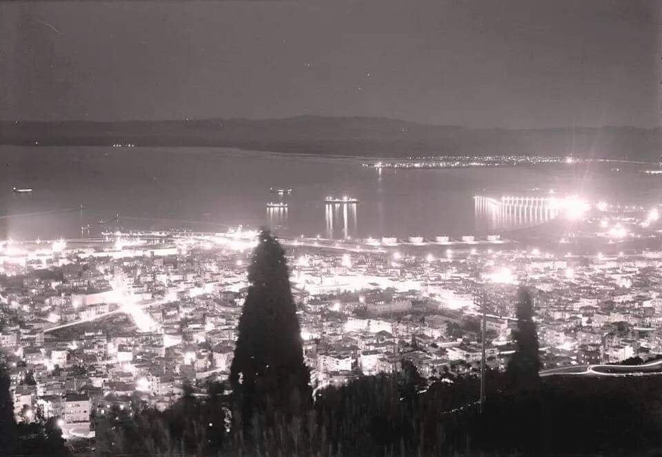Picture for Haifa City: : General view of the city looking north west at night, 1936
