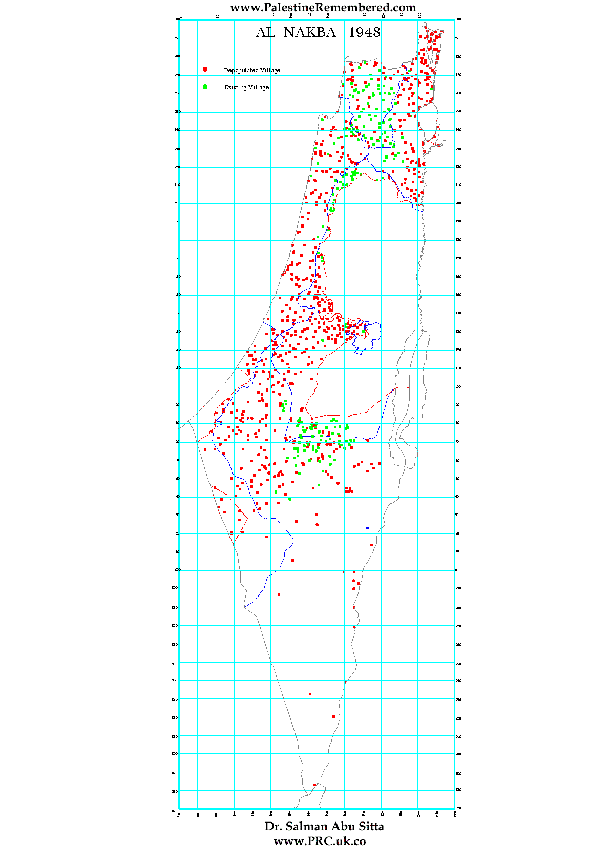 MapOfofTheDestroyedAndExsistingPalestinianTownsInIsrael-SoonAfter1948.GIF