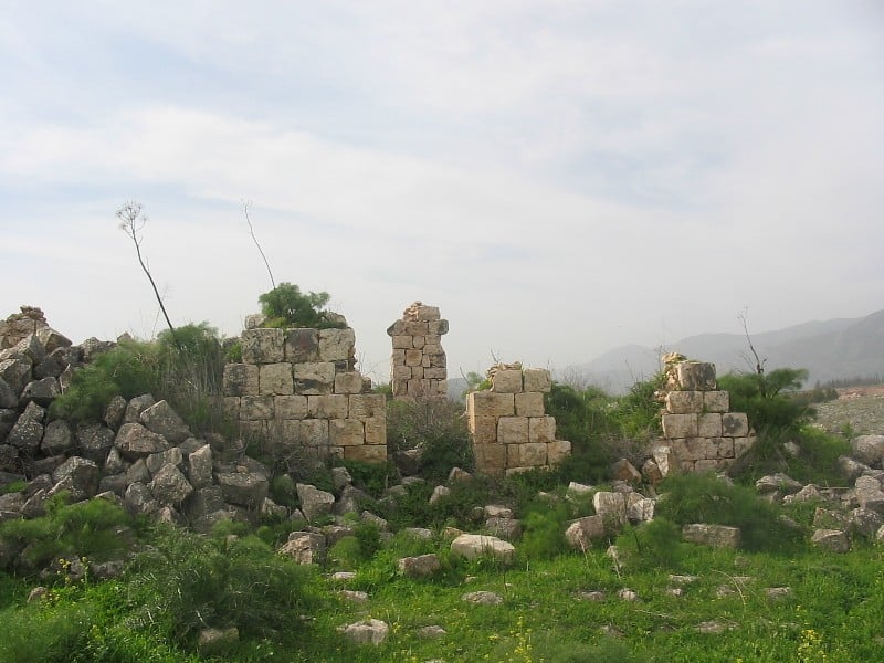 صورة لقرية القديرية - فلسطين: : 18.2.2005 اثار بيت مختار القديرية خالد المعجل , تصوير : مقبولة نصار
