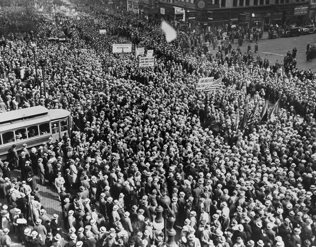 Anti-Nazi demonstration in NY City demanding boycott, 1933