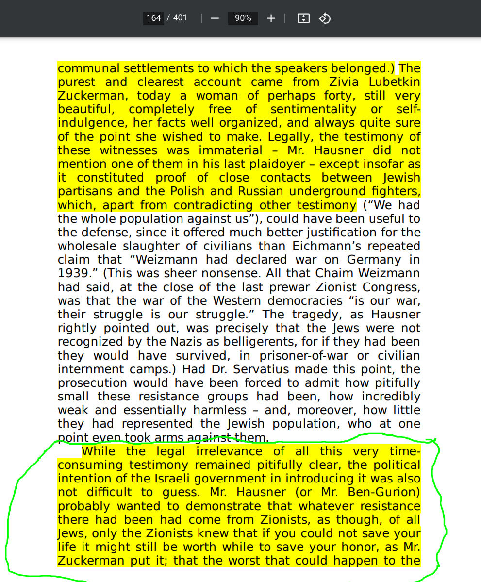 Eichmann in Jerusalem, A Report On The Banality Of Evil by Hannah Arendt page 164
