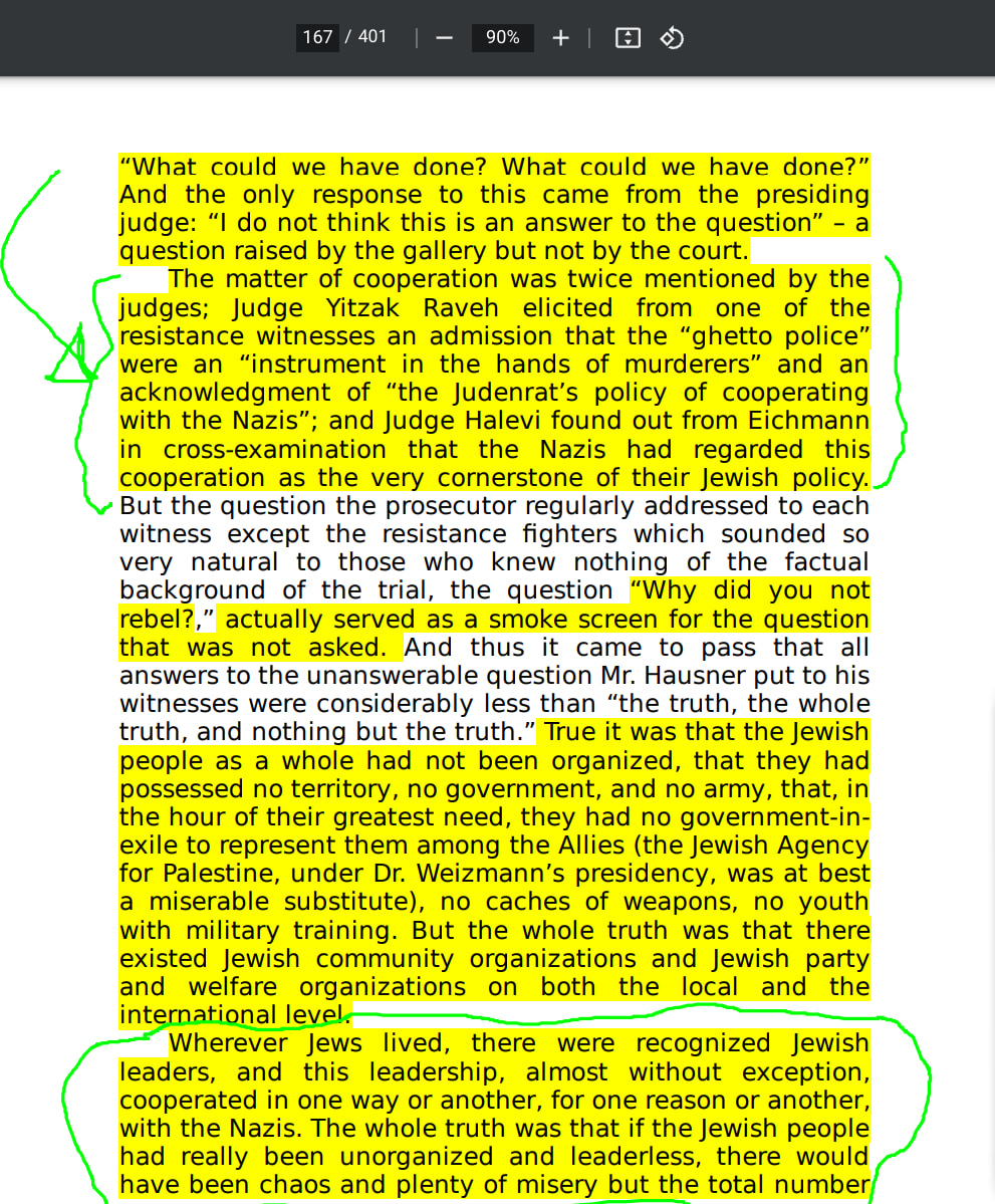 Eichmann in Jerusalem, A Report On The Banality Of Evil by Hannah Arendt page 167