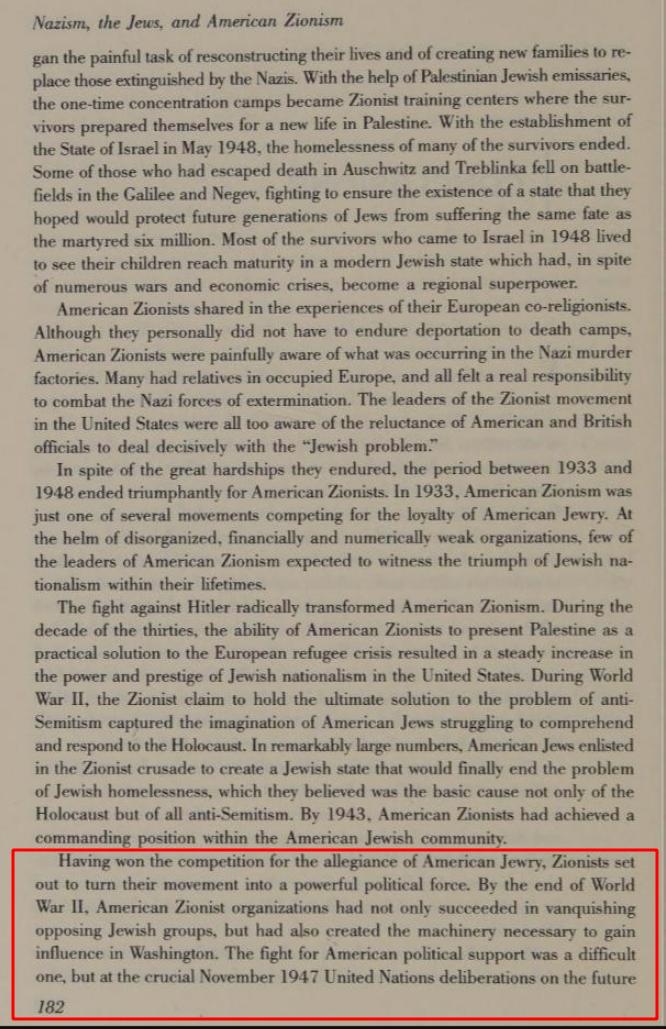 Nazism, The Jews and American Zionism by Aaron Berman page 182