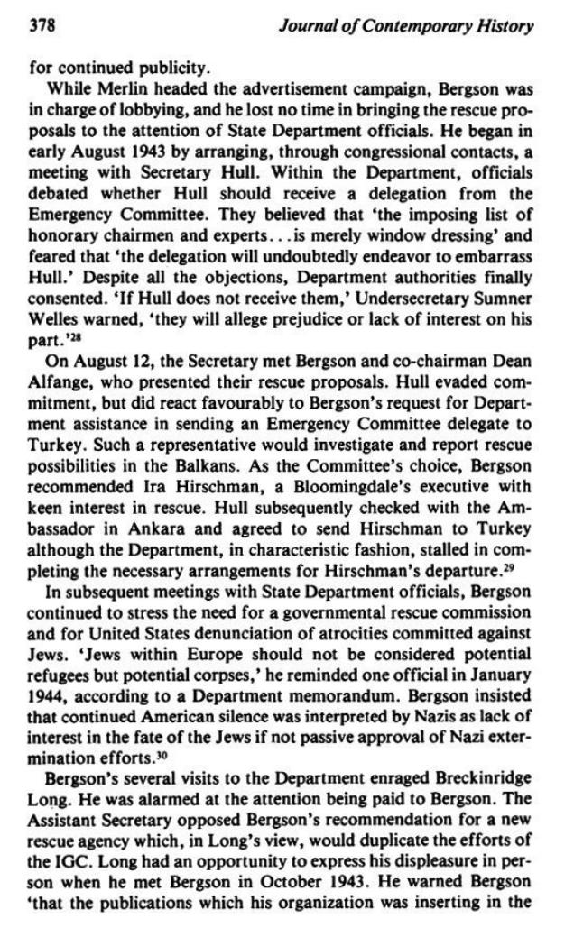 The_Campaign for an American Response To The Nazi Holocaust 1943 - 1945 By Sarah E. Peck page 378