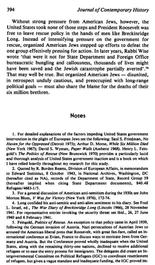 The_Campaign for an American Response To The Nazi Holocaust 1943 - 1945 By Sarah E. Peck page 394